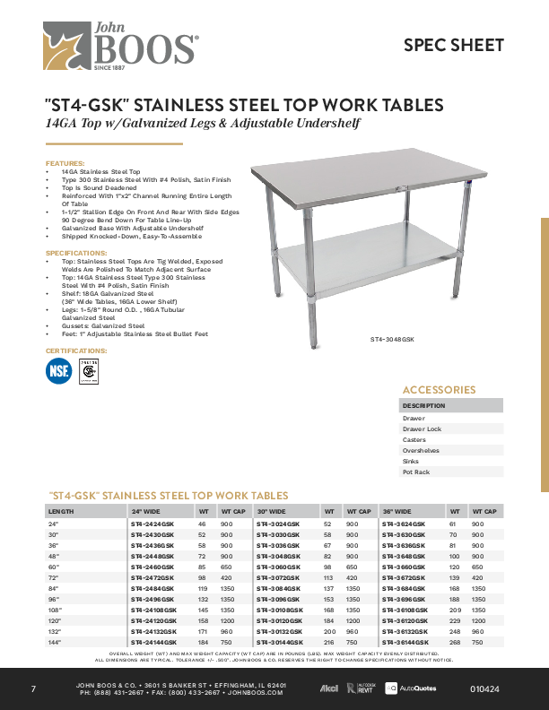 Cutsheet