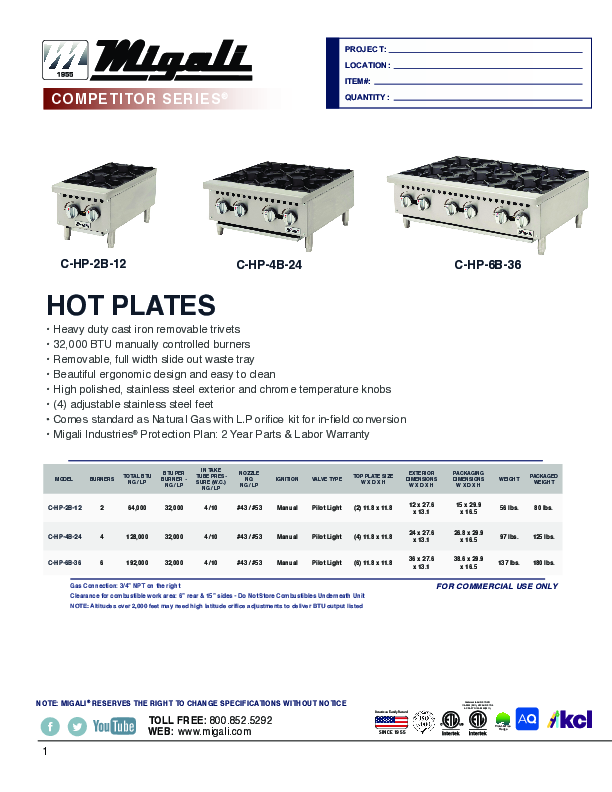 Cutsheet