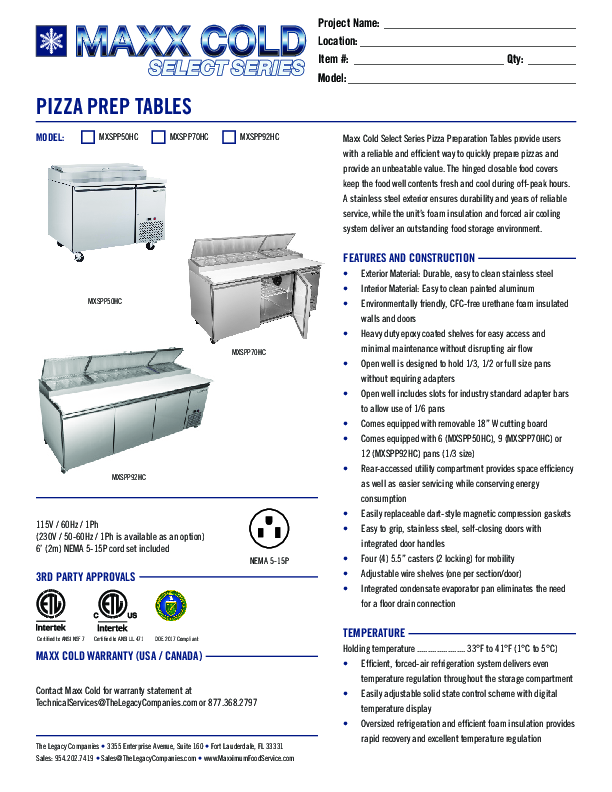 Cutsheet