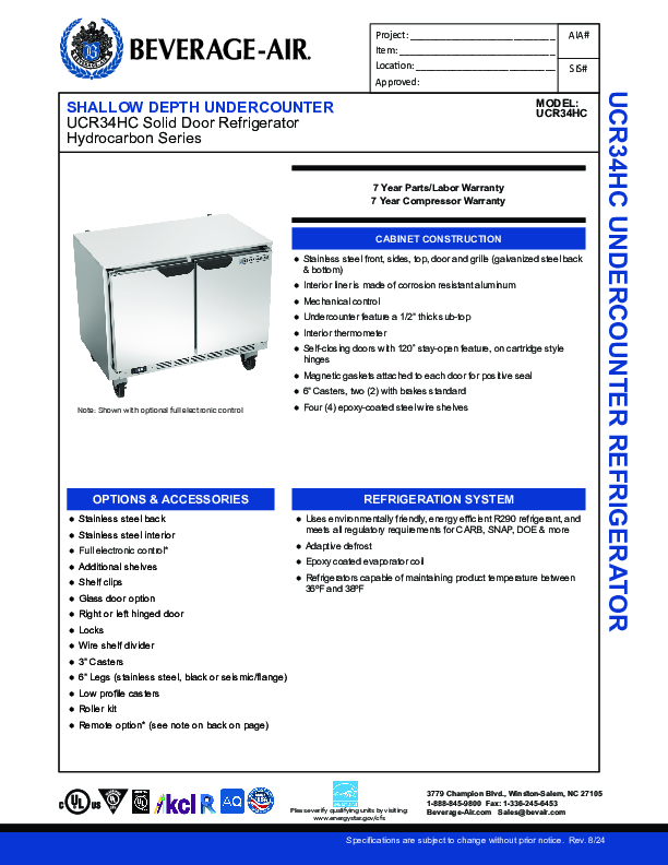 Cutsheet