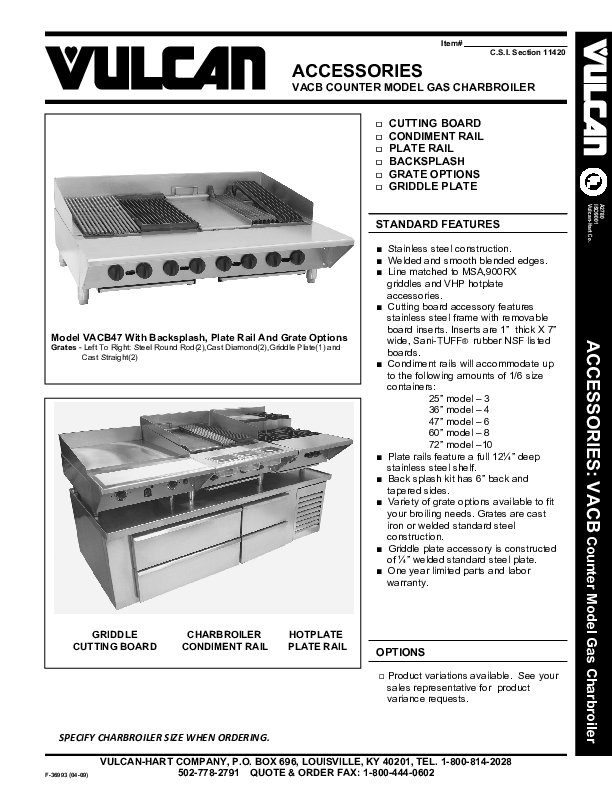 Cutsheet