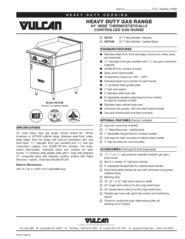 Cutsheet