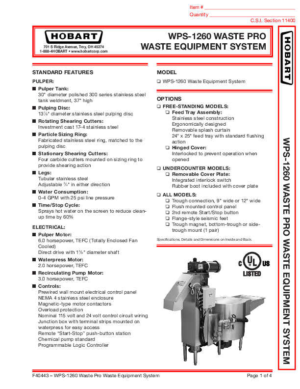 Cutsheet