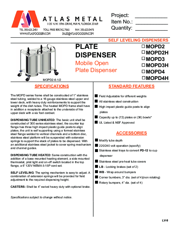 Cutsheet