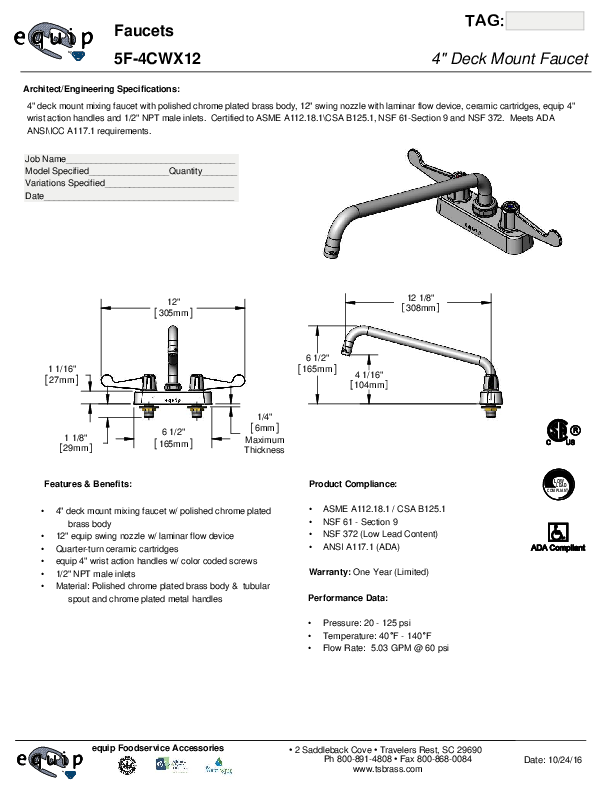 Cutsheet