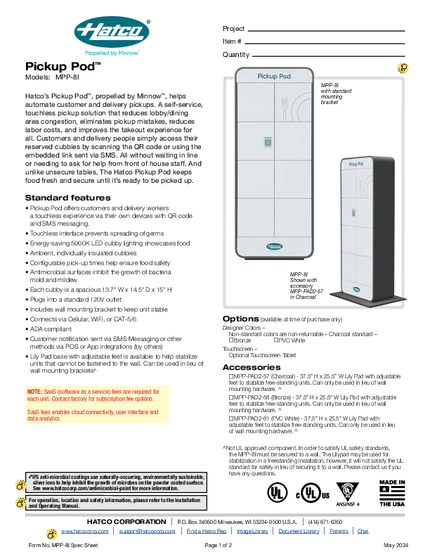 Cutsheet