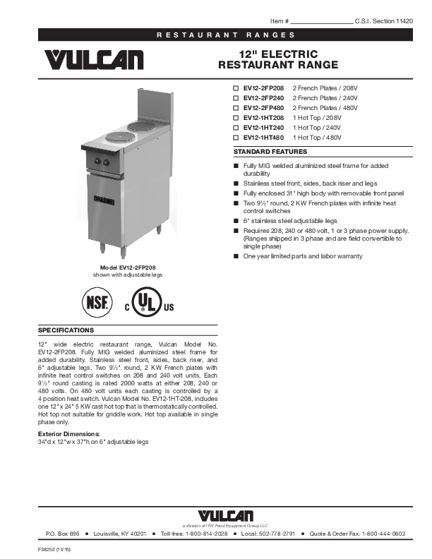 Cutsheet