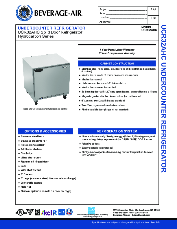 Cutsheet