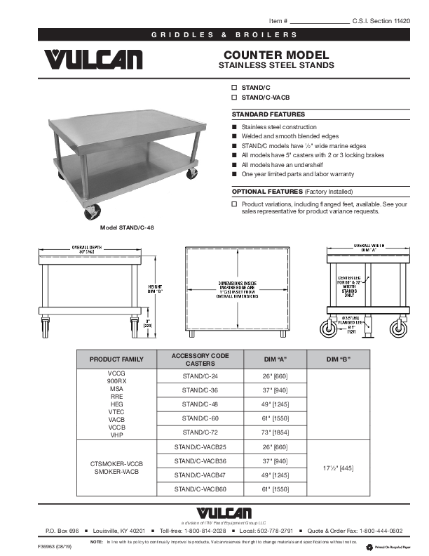 Cutsheet