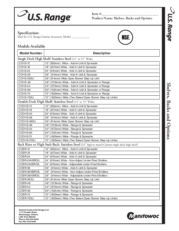 Cutsheet