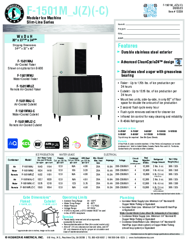 Cutsheet