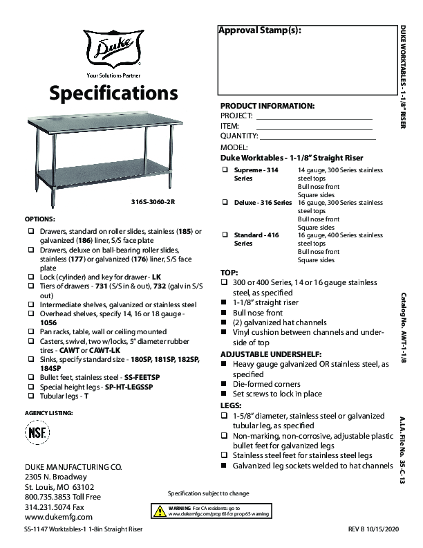 Cutsheet