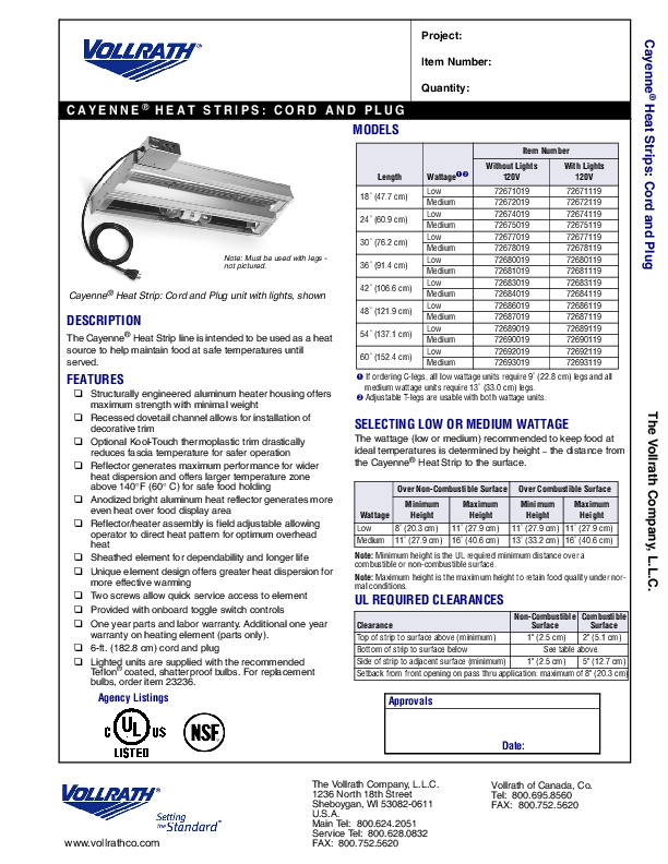 Cutsheet