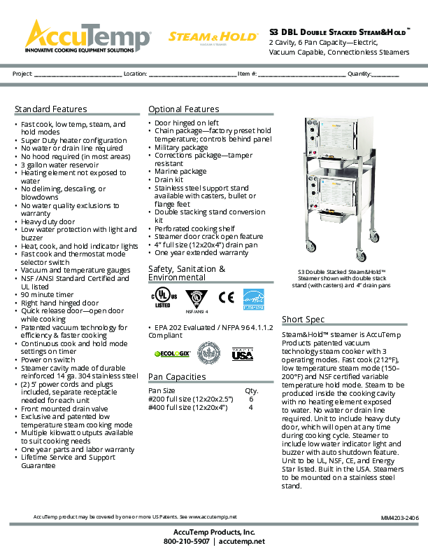 Cutsheet