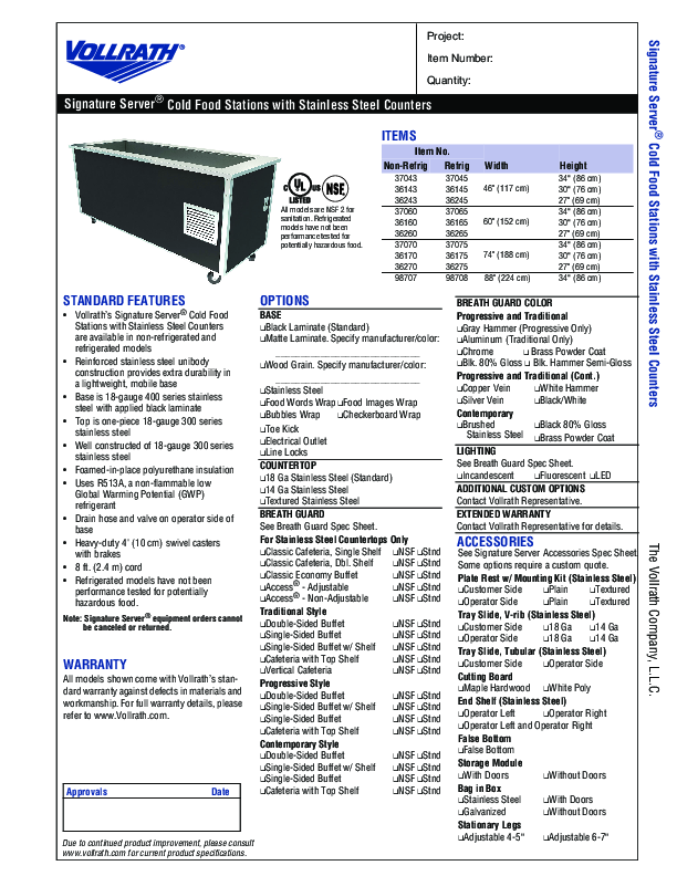 Cutsheet