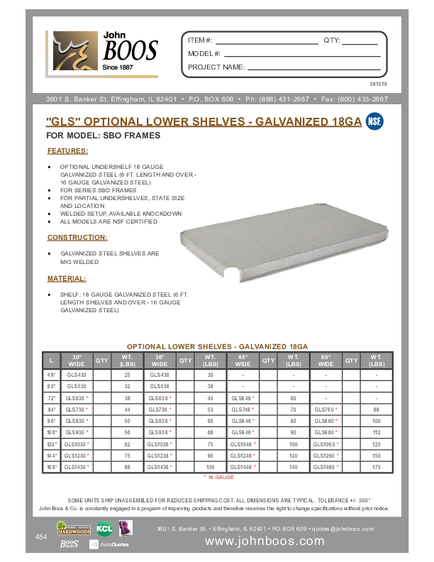 Cutsheet