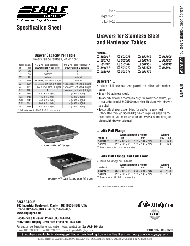 Cutsheet