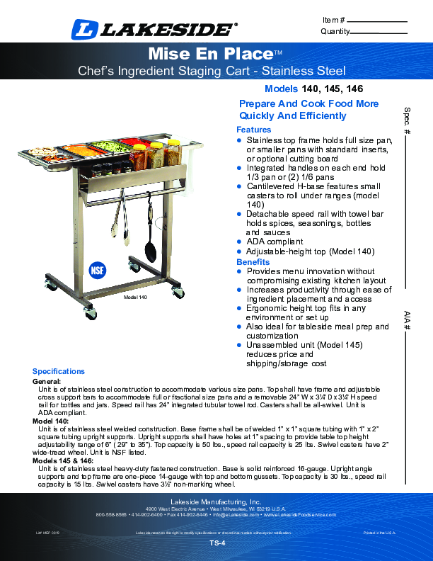 Cutsheet