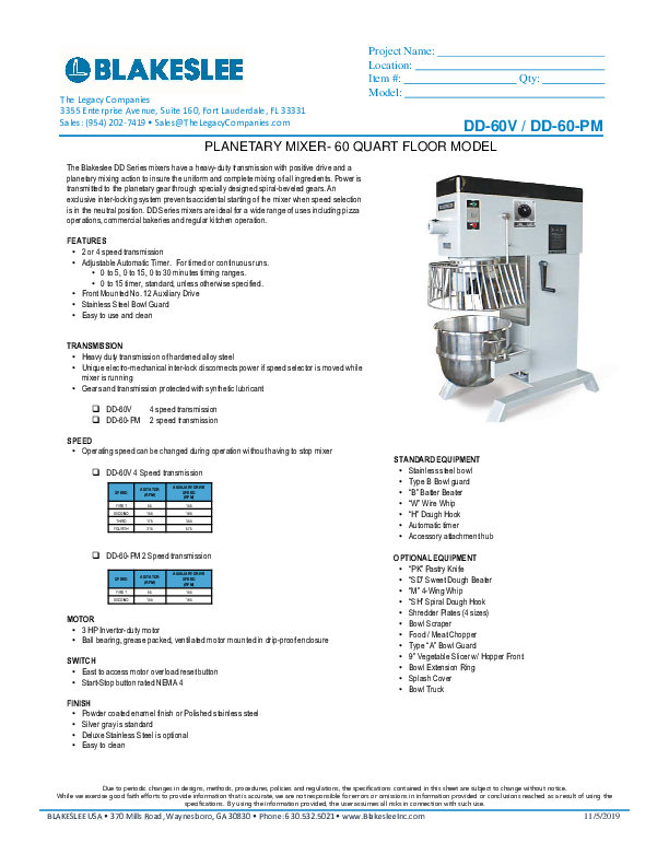 Cutsheet