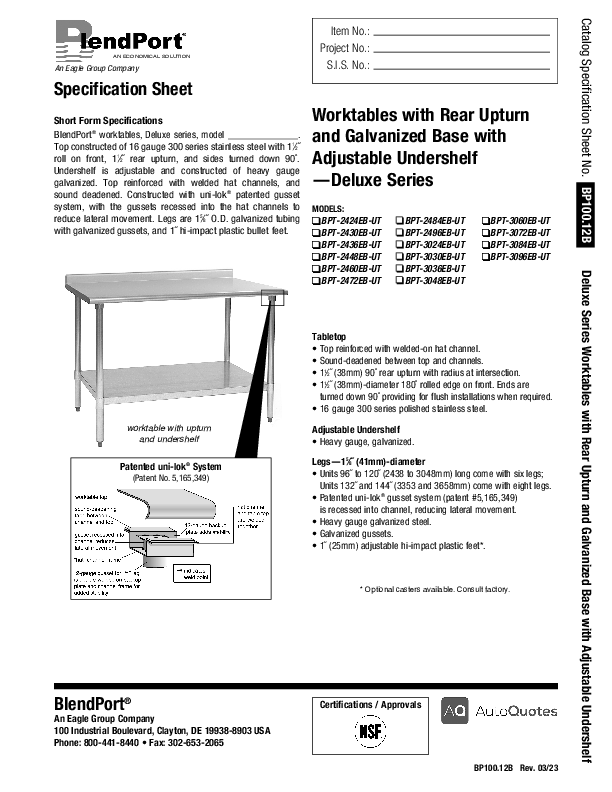 Cutsheet