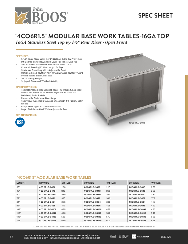 Cutsheet