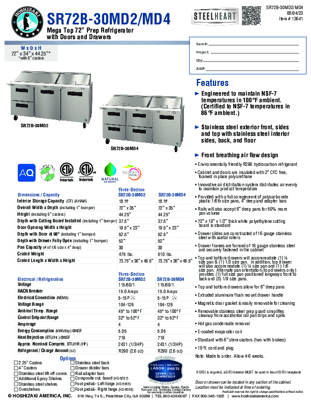 Cutsheet