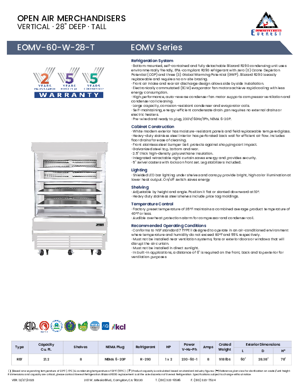 Cutsheet