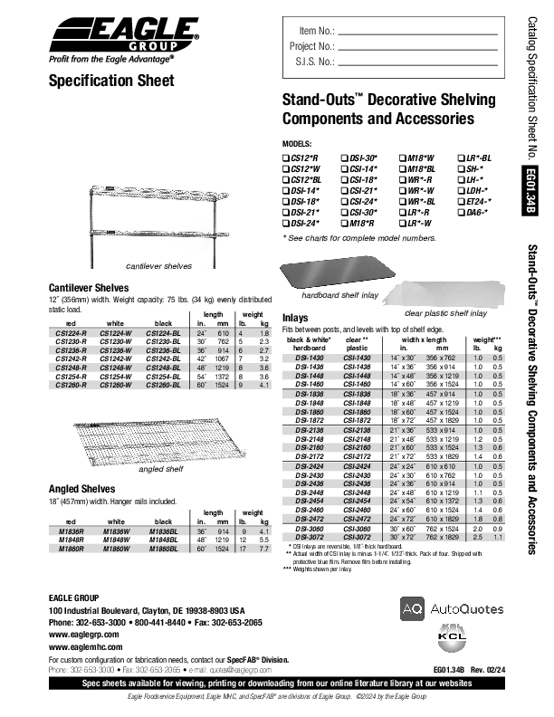 Cutsheet