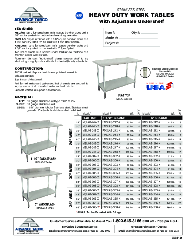 Cutsheet