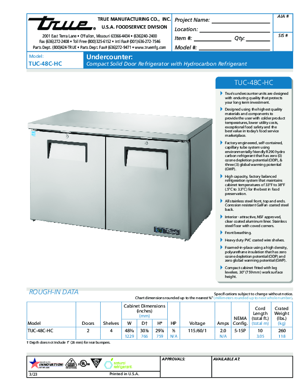 Cutsheet