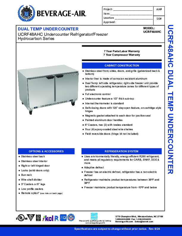 Cutsheet