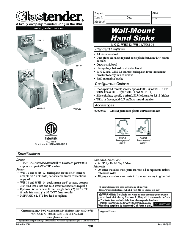 Cutsheet