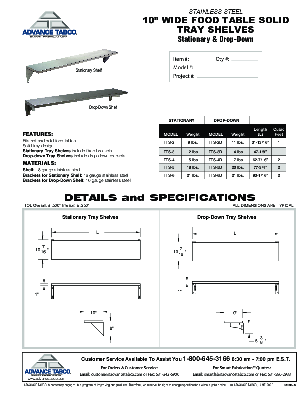 Cutsheet