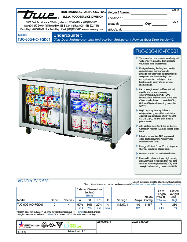 Cutsheet