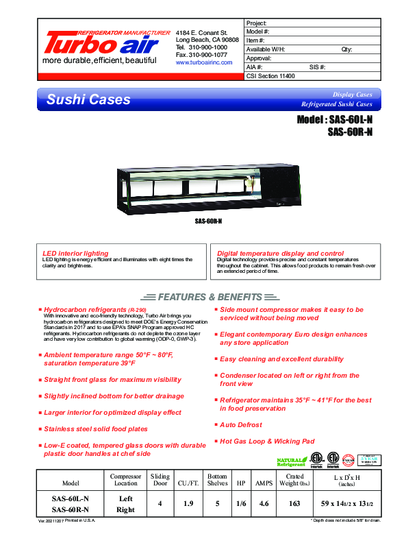 Cutsheet