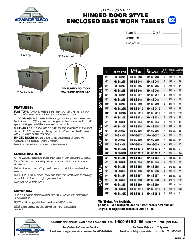 Cutsheet