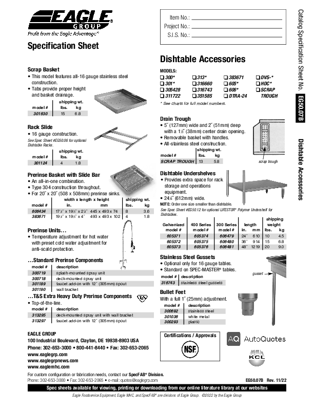 Cutsheet