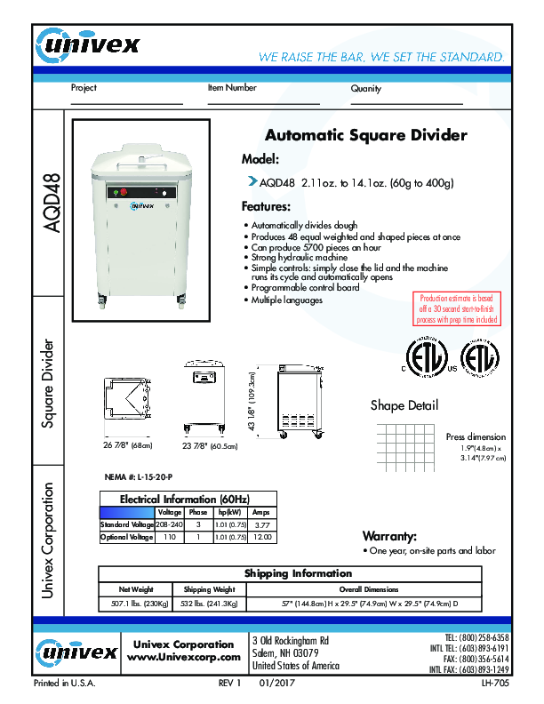 Cutsheet