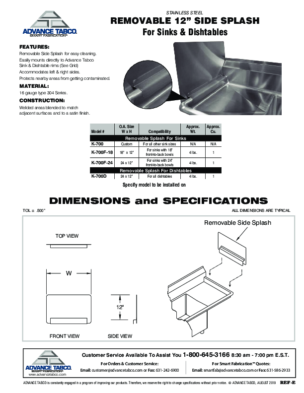 Cutsheet