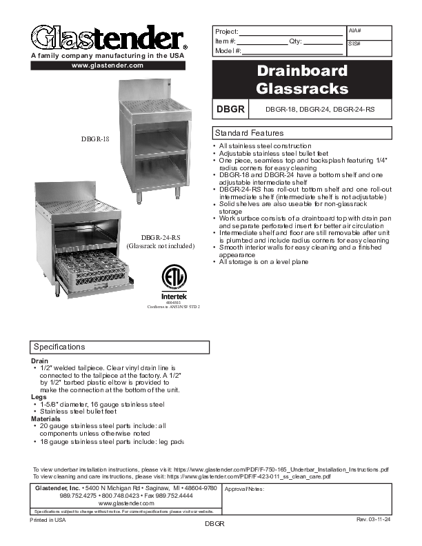 Cutsheet