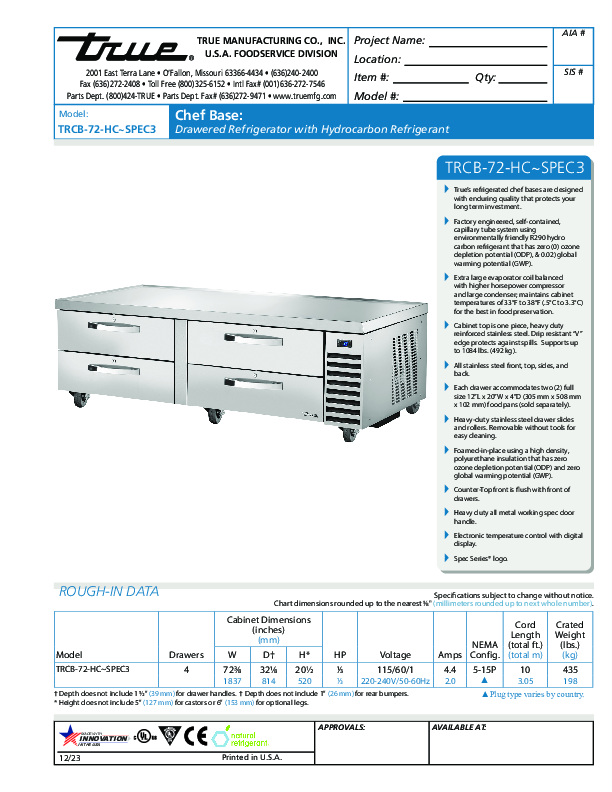 Cutsheet