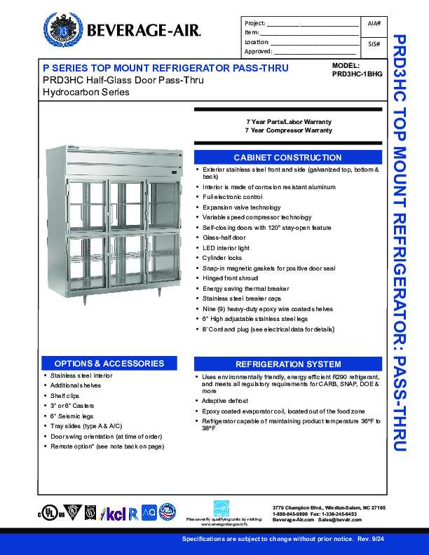 Cutsheet