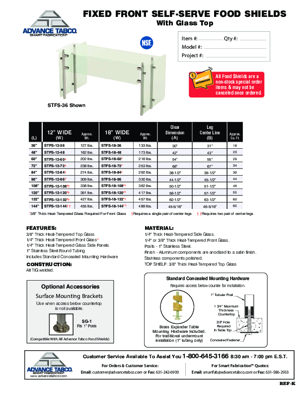 Cutsheet