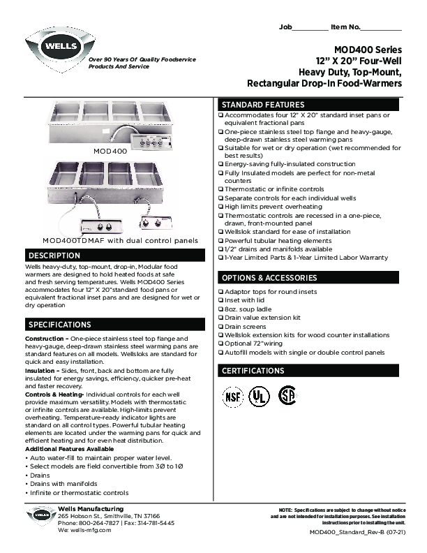 Cutsheet