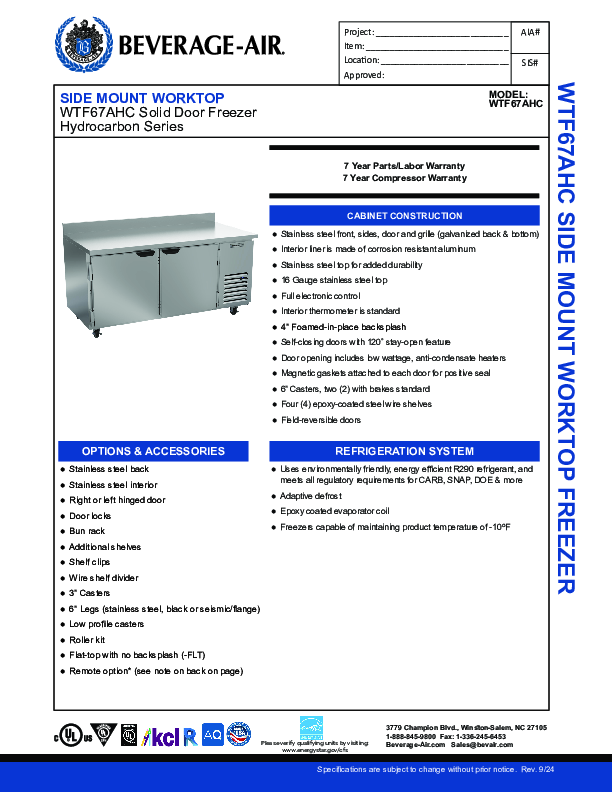 Cutsheet