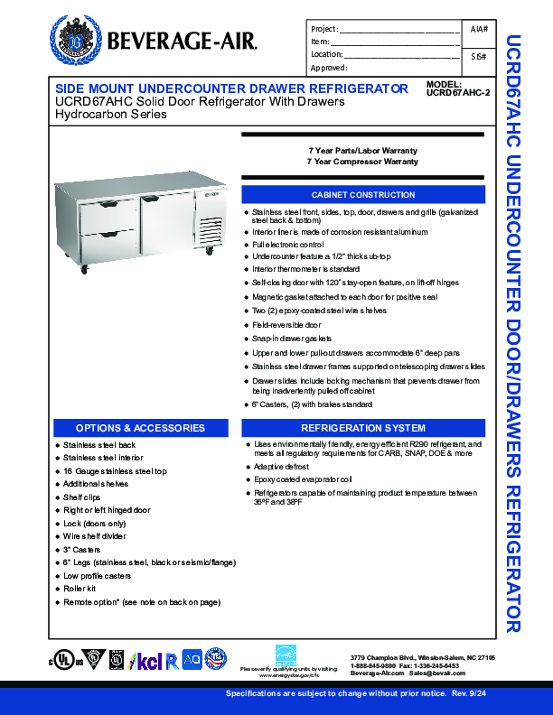 Cutsheet