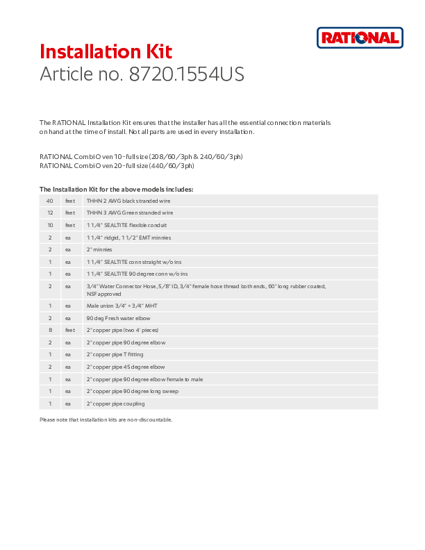 Installation Kit 1554