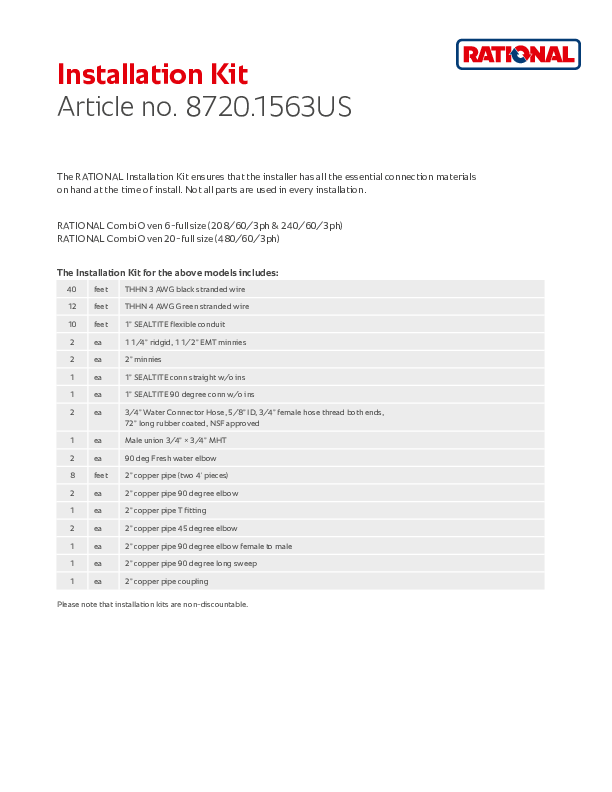 Installation Kit 1563