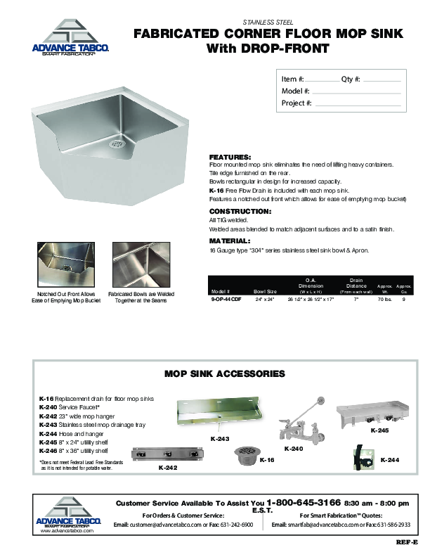 Cutsheet