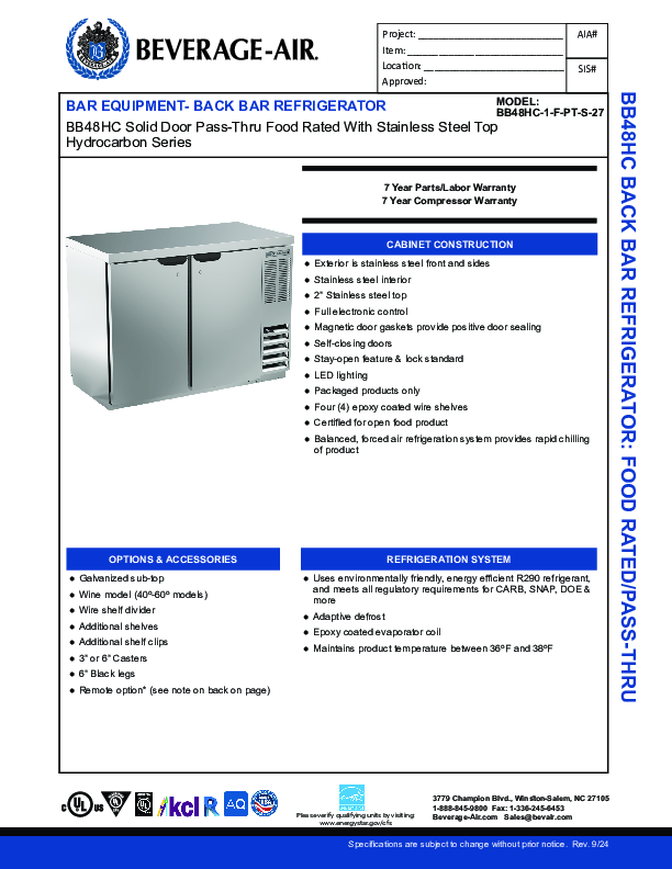 Cutsheet